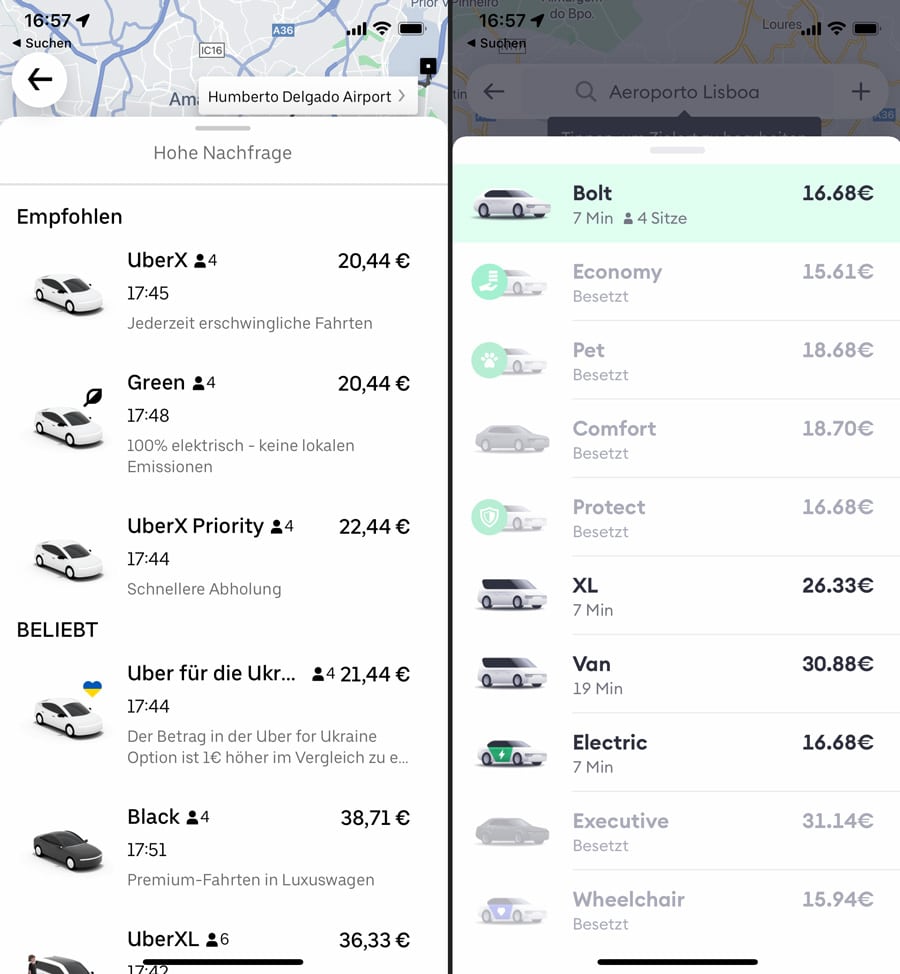 lissabon uber bolt vergleich